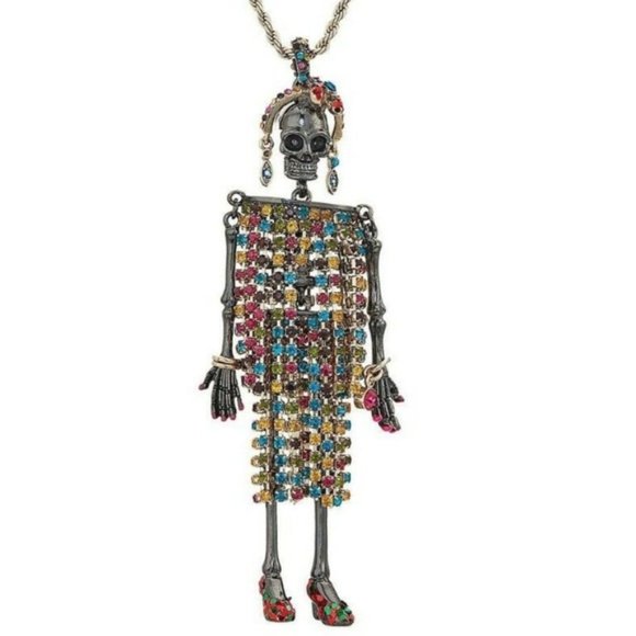 Betsey Johnson Jewelry - Betsey Johnson Rainbow Skeleton Pendant Necklace